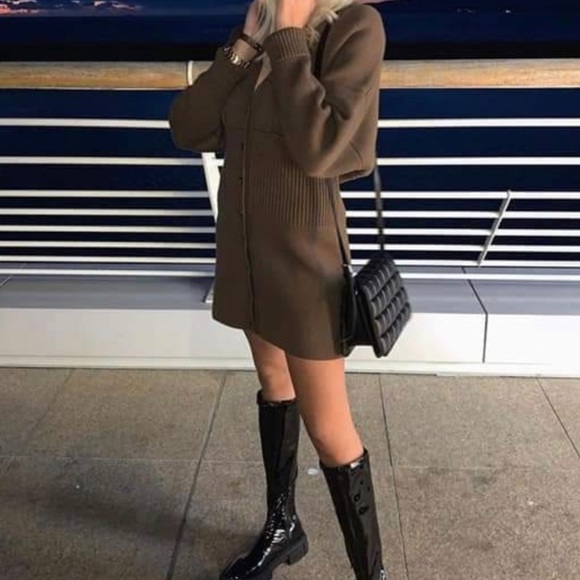 ZARA Ribbed Cardigan Small - Picture 3 of 4